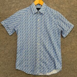 Robert Graham Modern Americana Button Shirt Mens Small Paisley Tailored Fit Blue